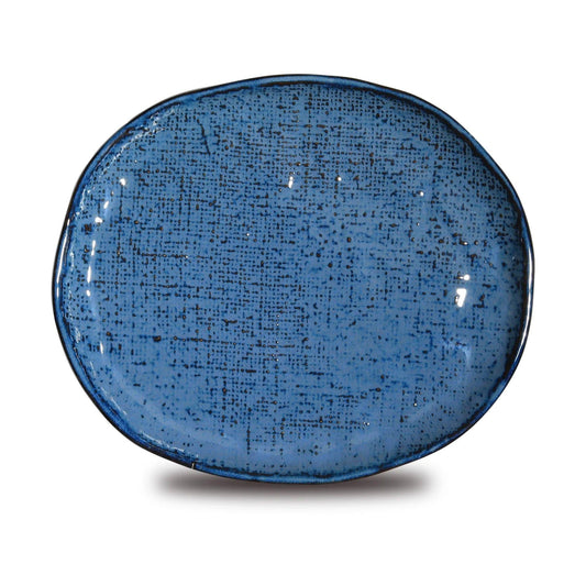 Don Bellini Craftstone 11.5"/30cm Blue Round Porcelain Plate - HorecaStore