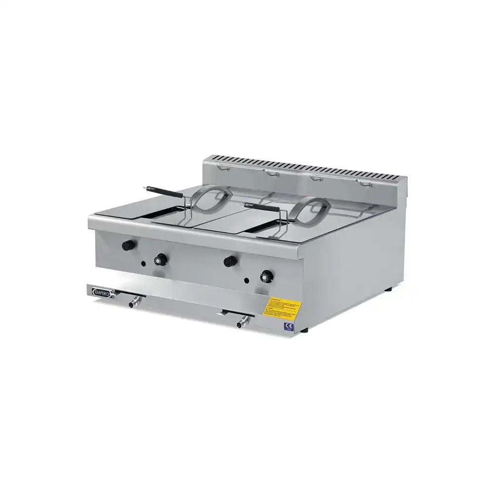 Empero EMP.6FG020 Gas Fryer, Capacity 10+10 Lt, Power: 8.67 kW, 60x63.5x28.5 cm - HorecaStore