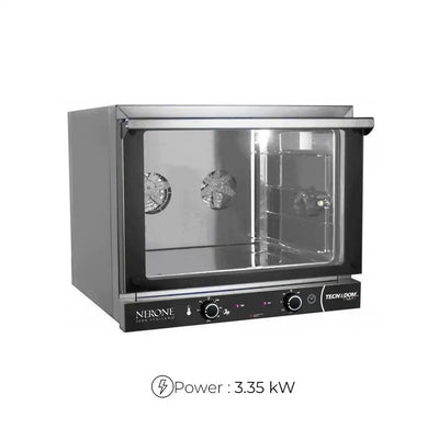 Tecnodom FEM04NEGNV Manual Convection Oven – 4 Trays, Loading Capacity 4 x GN 1/1 Trays, Electrical Power 3.15 kW, 68.6 x 66 x 58 cm - HorecaStore