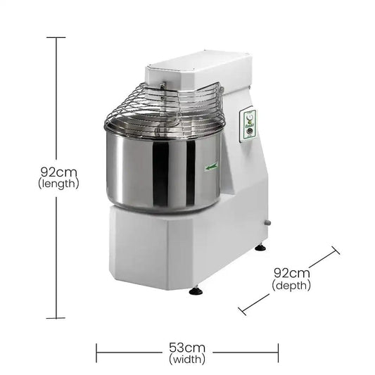 Fimar Stainless Steel Electric 2200W IM50SN405T Spiral Kneader Dough Mixer With Fixed Head, 62L Bowl 3 Phase, 92 X 53 X 92 cm   HorecaStore