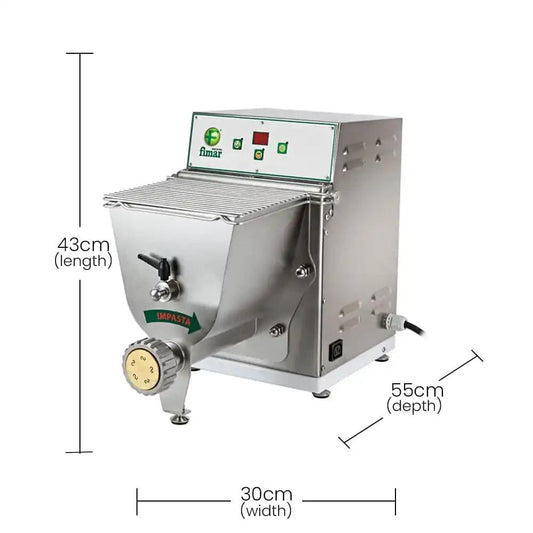 Fimar Stainless Steel Electric 370W PF25E235M, 2kg Pasta Making and Processing Machine 1 Phase, 30 X 55 X 43 cm   HorecaStore