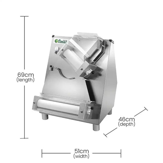 Fimar Stainless Steel Electric 370W STFI32N235M Pizza Dough Roller Machine 1 Phase, 46 X 51 X 63 cm   HorecaStore