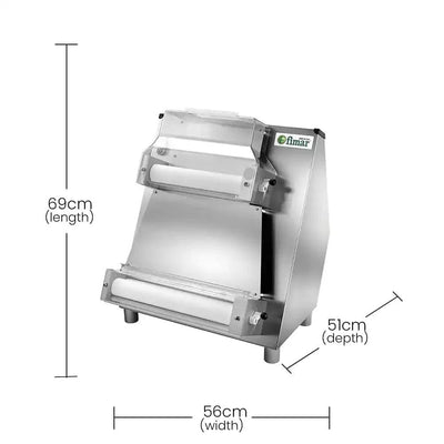 Fimar Stainless Steel Electric 370W STFI42N235M Pizza Dough Roller Machine 1 Phase, 59 X 51 X 76 cm   HorecaStore