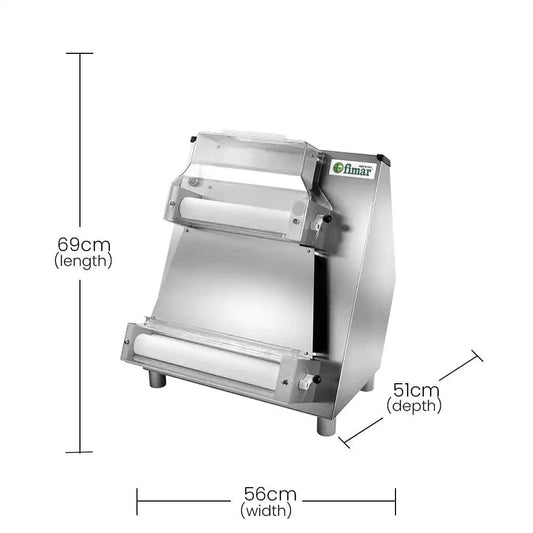Fimar Stainless Steel Electric 370W STFI42N235M Pizza Dough Roller Machine 1 Phase, 59 X 51 X 76 cm   HorecaStore