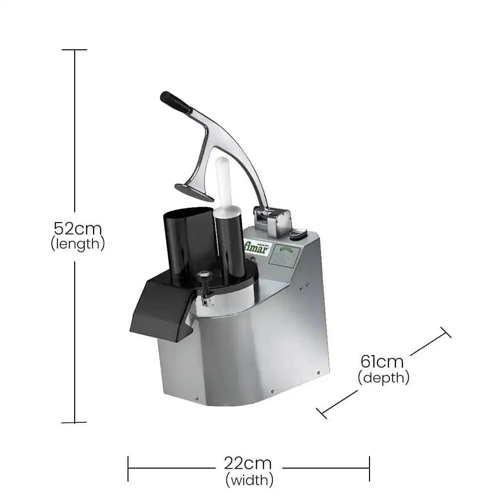 Fimar Stainless Steel Electric 370W, TV2500K235M Vegetable Cutter Plastic Double inlet, 22 X 61 X 52 cm With 5 Discs   HorecaStore