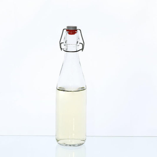 Flip Top Glass Bottle 500 ml Swing Top Brewing Bottle with Stopper for Beverages, Airtight Lid & Leak Proof Cap, Clear
