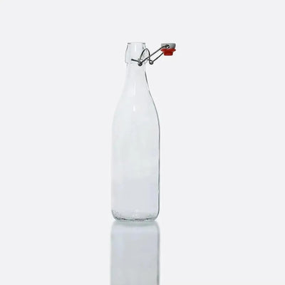 Flip Top Glass Bottle 750 ml Swing Top Brewing Bottle with Stopper for Beverages, Airtight Lid & Leak Proof Cap, Clear