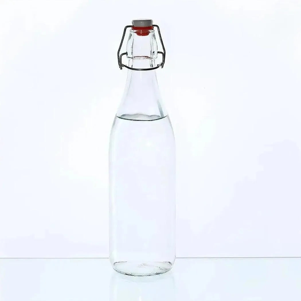 Flip Top Glass Bottle 750 ml Swing Top Brewing Bottle with Stopper for Beverages, Airtight Lid & Leak Proof Cap, Clear