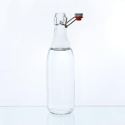 Flip Top Glass Bottle 750 ml Swing Top Brewing Bottle with Stopper for Beverages, Airtight Lid & Leak Proof Cap, Clear