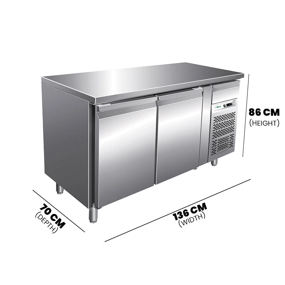 Forcar G-GN2100BT Double Door Under Counter Freezer 282 Liter 470W - HorecaStore