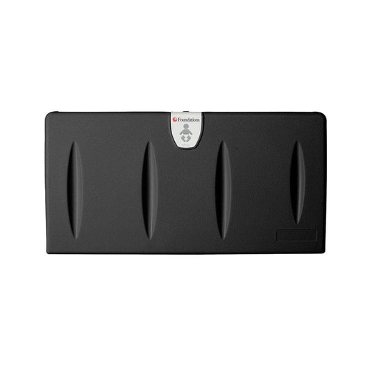 Foundations Classic Horizontal Wall Mounted Baby Changing Station L 87 x W 10.16 x H 39 cm, Color Black