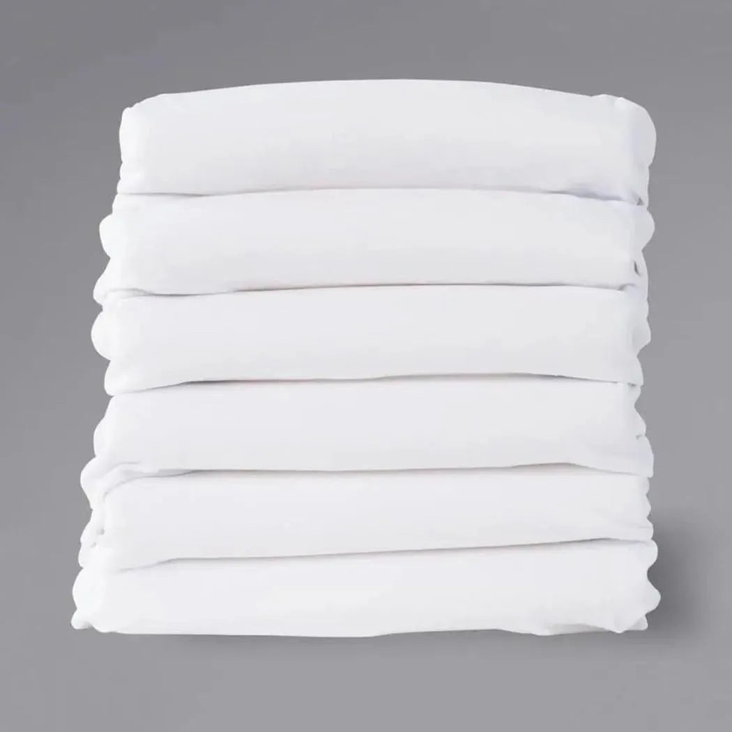 Safefit FS-NF-WH-06  Zippered White Sheet For Compact Cribs - Pack of 6 - Foundations USA