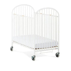 Foundations Pinnacle Full Size 4 Sides Folding Metal Baby Crib OM+ to 30 Kg, L 139.70 x W 76.2 x H 109.22 cm White