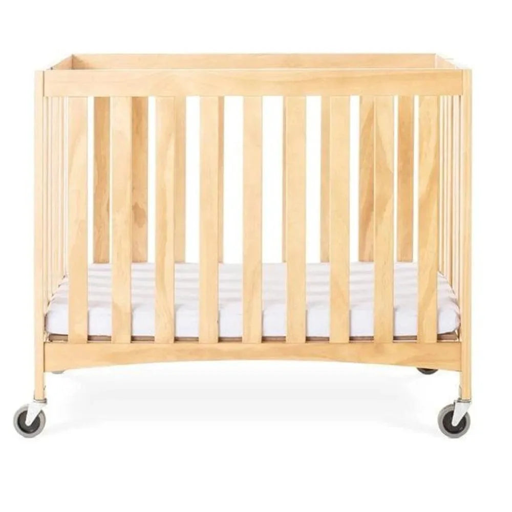 Travel Sleeper Wooden Compact Crib With Mattress, Color Natural - Foundations USA