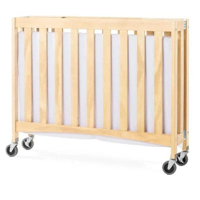 Travel Sleeper Wooden Compact Crib With Mattress, Color Natural - Foundations USA