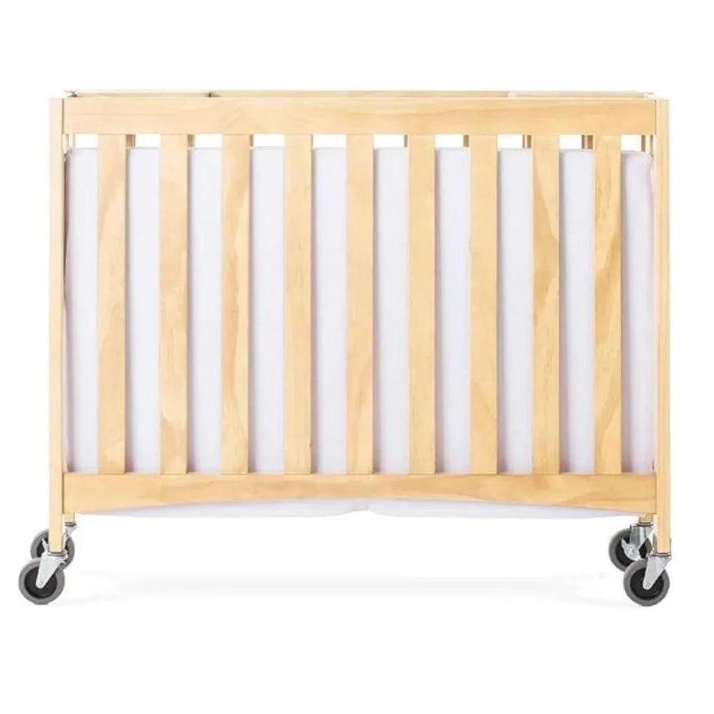 Travel Sleeper Wooden Compact Crib With Mattress, Color Natural - Foundations USA