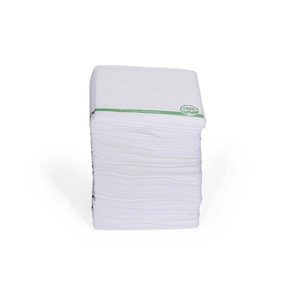 Free Plastik Disposable Napkin White 40x40cm with Logo Pack of 100 pcs