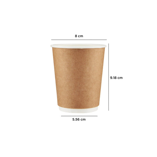 Free Plastik FPD1001 8oz Double Walled Paper Cup 500pcs, Ø8 X H9.2 cm - HorecaStore