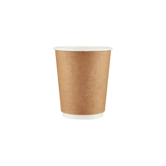 Free Plastik FPD1001 8oz Double Walled Paper Cup 500pcs, Ø8 X H9.2 cm - HorecaStore