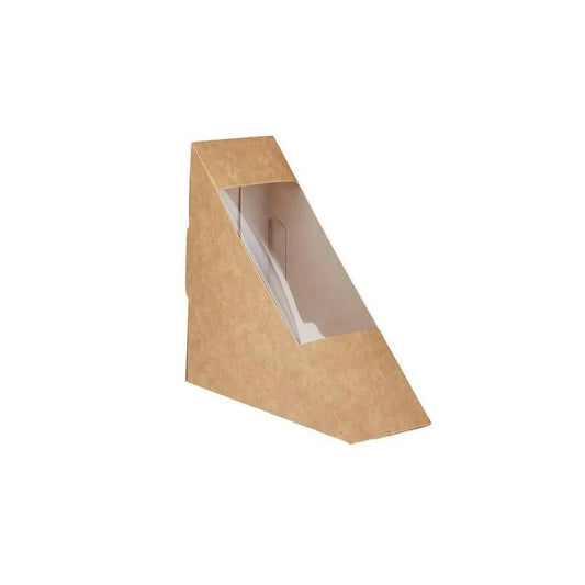 Free Plastik FPD1020 Paper Single Sandwich Wedge Box With Window 250pcs, 12.5 X 5.5 X 17.5 cm