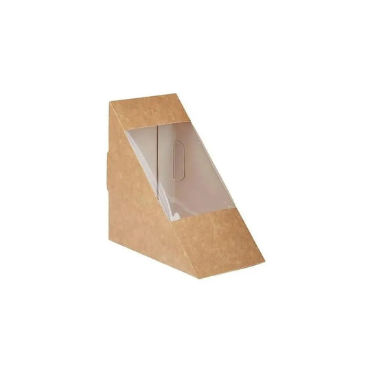 Free Plastik FPD1021 Paper Double Sandwich Wedge Box With Window 250pcs, 12.5 X 7.5 X 17.5 cm