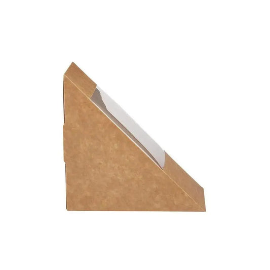 Free Plastik FPD1021 Paper Double Sandwich Wedge Box With Window 250pcs, 12.5 X 7.5 X 17.5 cm