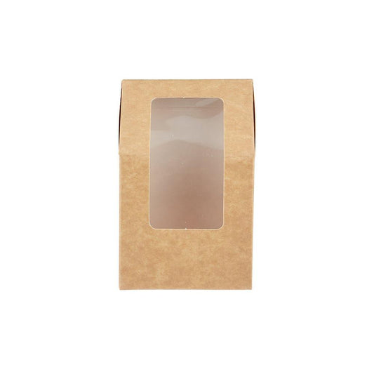 Free Plastik FPD1022 Paper Half Wrap Box With Window 250pcs, 14 X 9 X 5 cm - HorecaStore