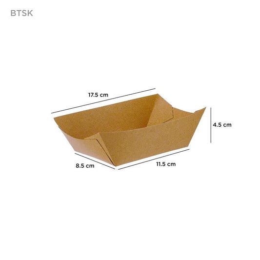 Free Plastik FPD1038 Paper Boat Tray Small 700pcs, 17.5 X 8.5 X 4.5 cm - HorecaStore