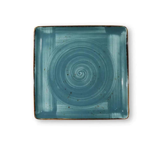 Furtino England Exotic 10.5"/26.5cm Blue Porcelain Square Plate - HorecaStore