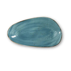 Furtino England Exotic 7"x13"/19x33cm Blue Porcelain chef's Triangle Plate