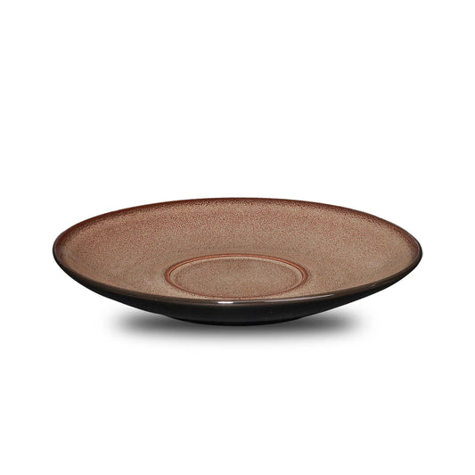 Furtino England Festive 6.2"/16cm Almond Grey Stoneware Round Saucer - HorecaStore