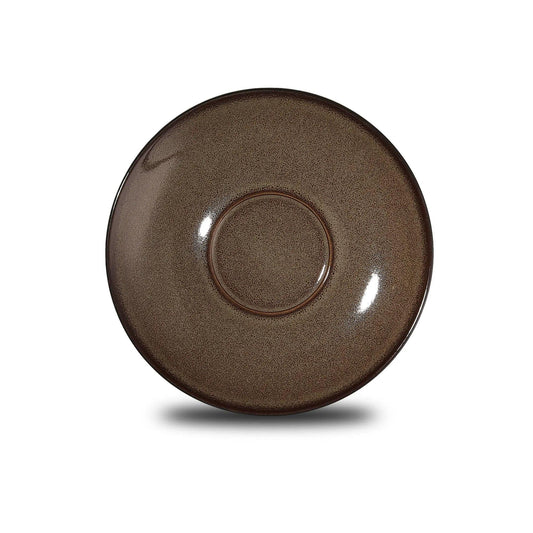 Furtino England Festive 6.2"/16cm Almond Grey Stoneware Round Saucer - HorecaStore
