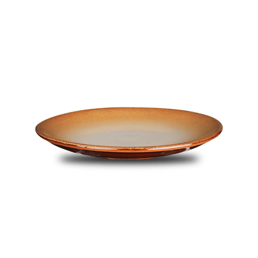 Furtino England Festive 6.5"/17cm Honey Stoneware Round Coupe Plate - HorecaStore