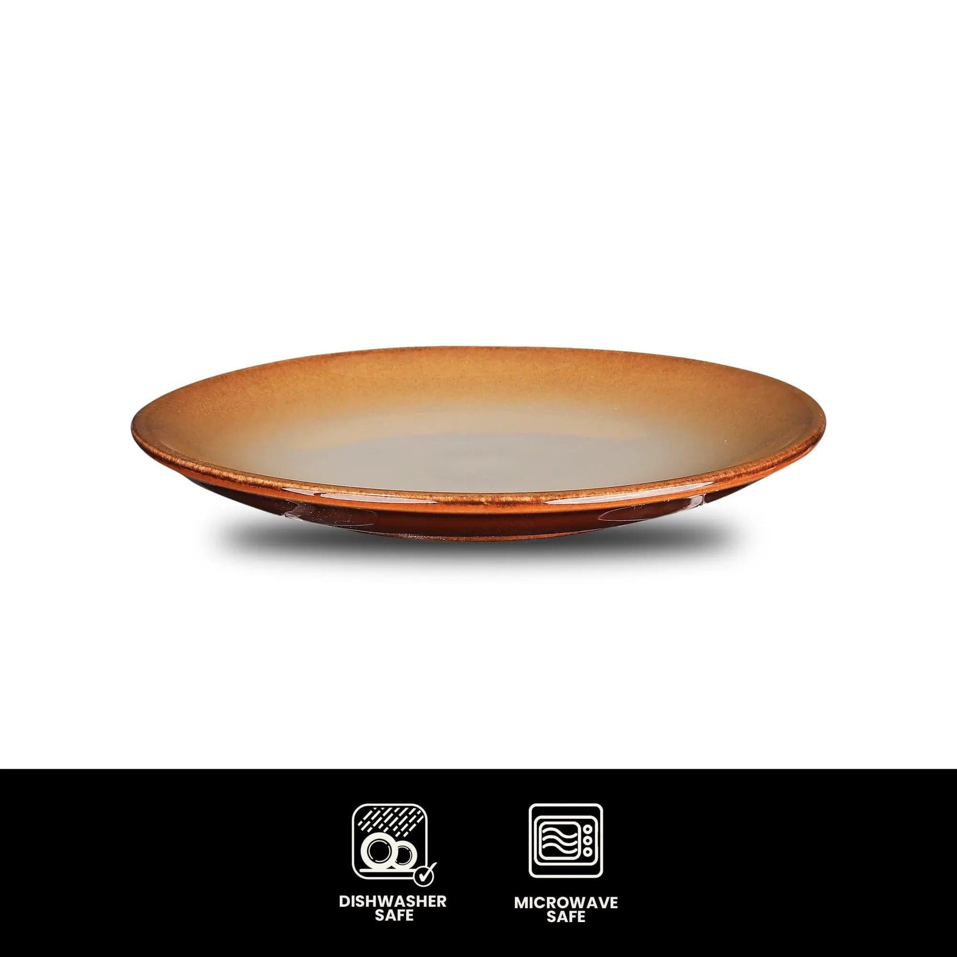 Furtino England Festive 6.5"/17cm Honey Stoneware Round Coupe Plate - HorecaStore