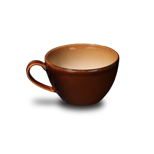 Furtino England Festive 6.7oz/20cl Honey Stoneware Tea / Coffee Cup - HorecaStore