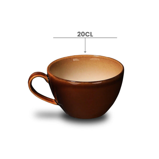 Furtino England Festive 6.7oz/20cl Honey Stoneware Tea / Coffee Cup - HorecaStore