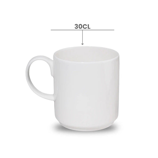 Furtino England Finesse 10oz/30cl White Stackable Porcelain Mug - HorecaStore