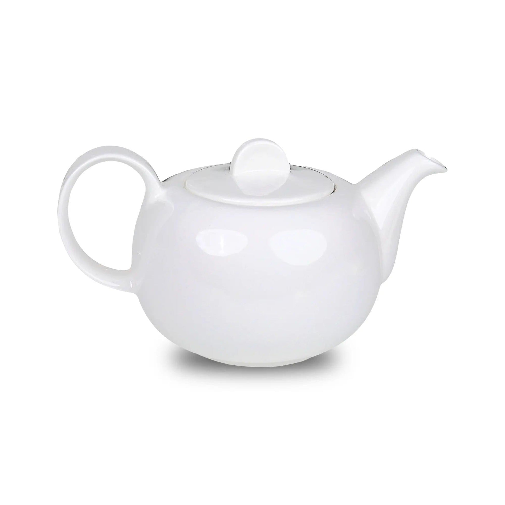 Furtino England Finesse 13.5oz/40cl White Round Porcelain Tea Pot - HorecaStore