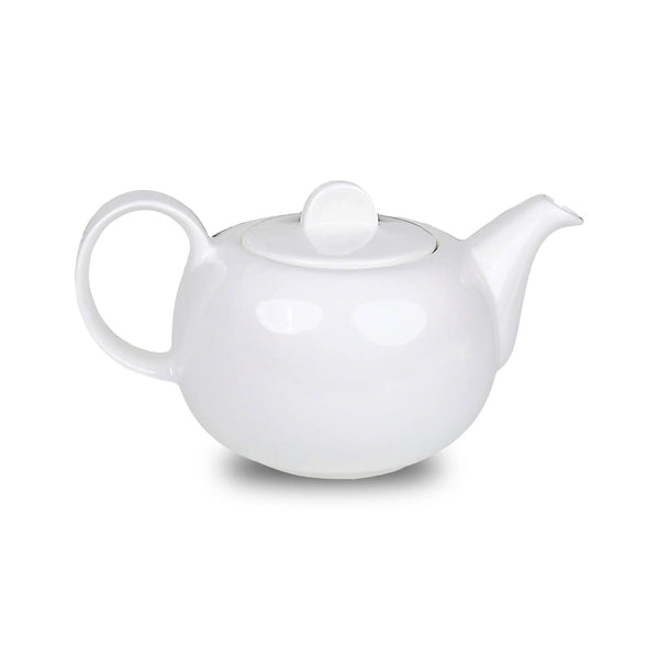 Furtino England Finesse 13.5oz/40cl White Round Porcelain Tea Pot - HorecaStore