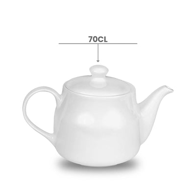 Furtino England Finesse 23.5oz/70cl White Round Porcelain Coffee Pot - HorecaStore