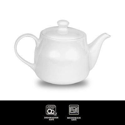 Furtino England Finesse 23.5oz/70cl White Round Porcelain Coffee Pot - HorecaStore