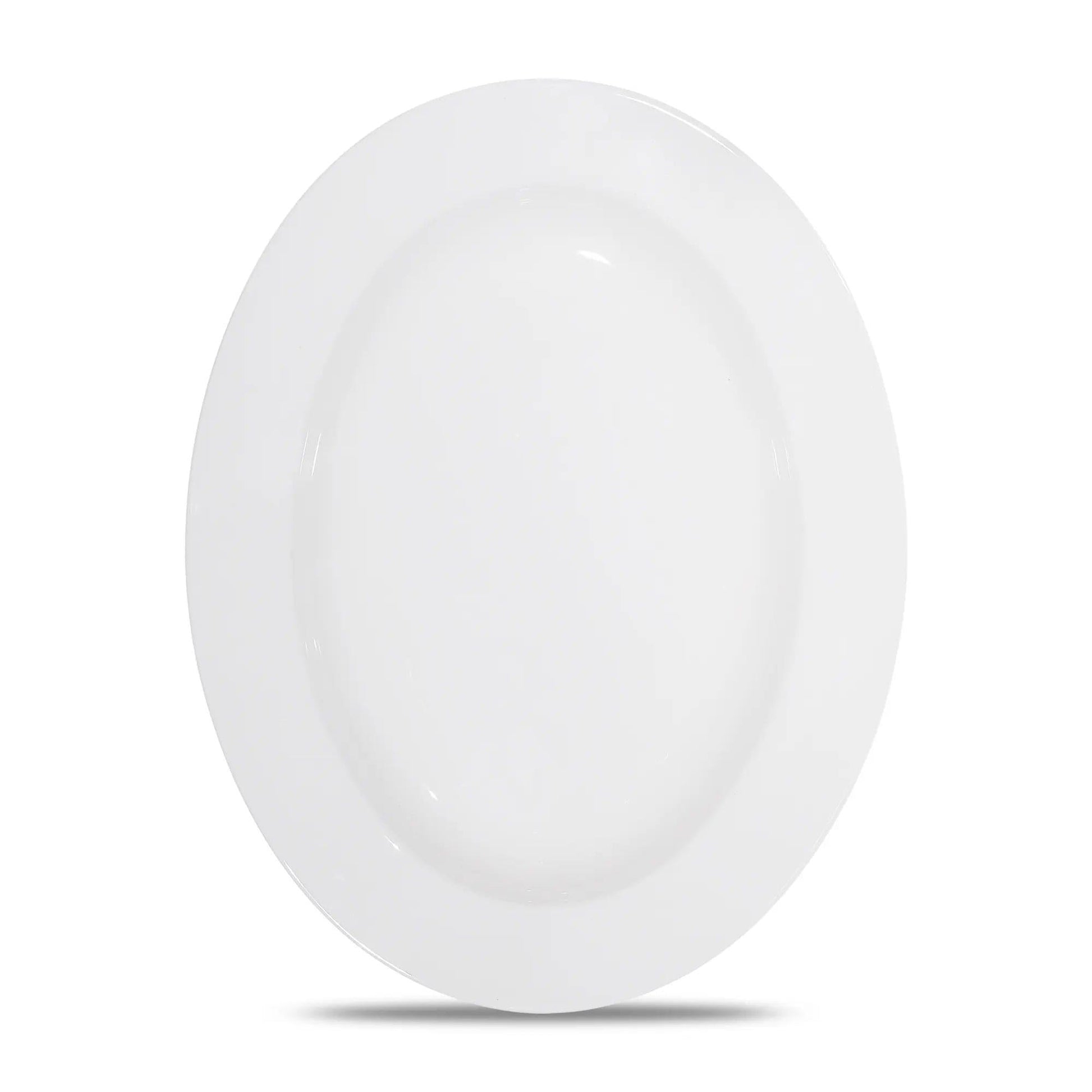 Furtino England Finesse 12"/31cm White Oval Porcelain Coupe Platter - HorecaStore