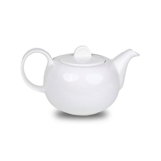 Furtino England Finesse 33oz/100cl White Round Porcelain Tea Pot - HorecaStore