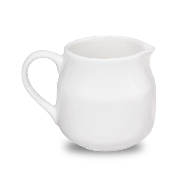 Furtino England Finesse 7.7oz/23cl White Round Porcelain Creamer - HorecaStore