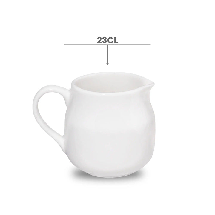 Furtino England Finesse 7.7oz/23cl White Round Porcelain Creamer - HorecaStore