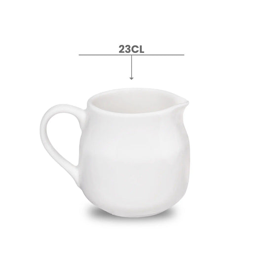 Furtino England Finesse 7.7oz/23cl White Round Porcelain Creamer - HorecaStore