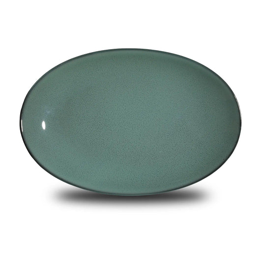 Furtino England Impression Sage Green 31cm/12" Porcelain Coupe Oval Platter - HorecaStore