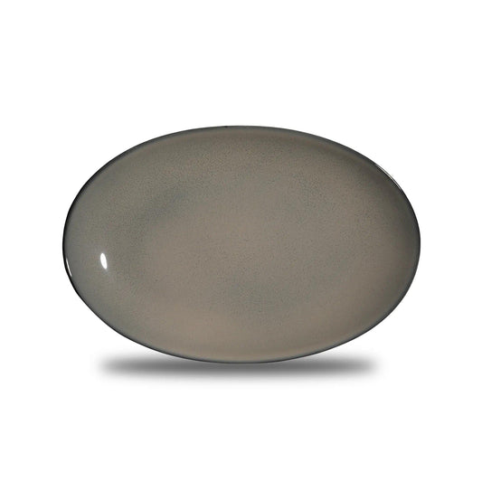 Furtino England Impression Smoke 31cm/12" Porcelain Oval Platter - HorecaStore