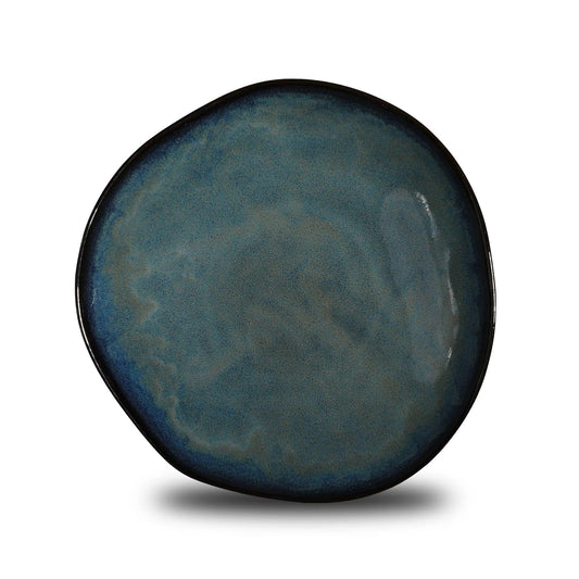 Furtino England Ocean 10"/25cm Blue Porcelain Irregular Deep Plate - HorecaStore