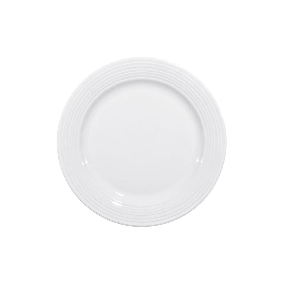 Furtino England Row 25.5cm/10" White Porcelain Flat Plate - HorecaStore